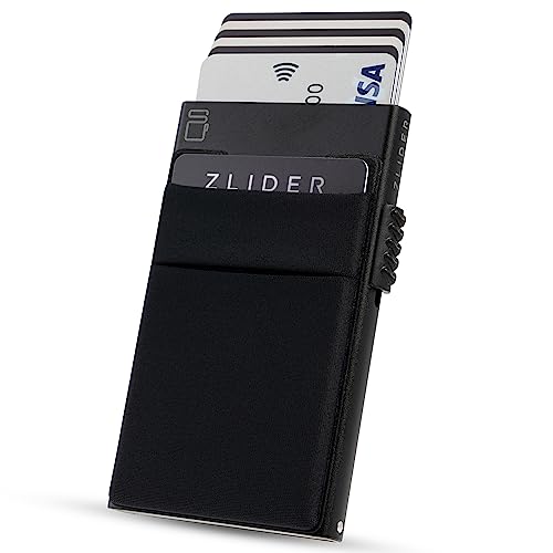 Porte-cartes avec portefeuille RFID et compartiment monnaie en aluminium pour homme