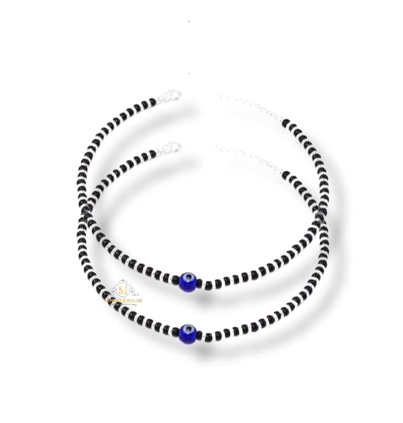 SJ SHUBHAM JEWELLERS Pure Silver Nazariya Anklet (Payal) in Pure 92.5 Pure Sterling Silver for Girls & Women (Silver) - Image 3