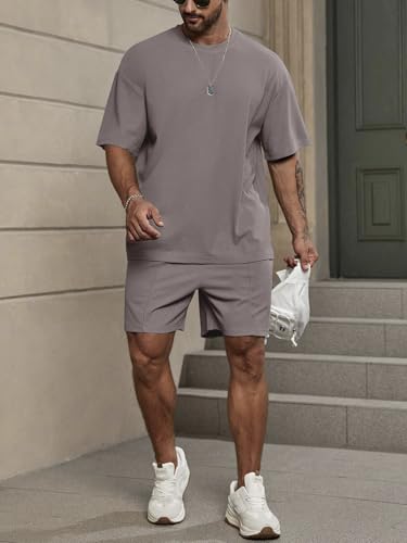 Image of Vogaan Men's T-Shirt and Shorts Set | Top & Shorts Night Suits Set | Night Wear for Men | Holiday Outfits for Men's
