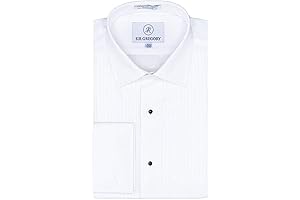 Men's Classy Regular Fit Tuxedo Shirt: 100% Cotton, Laydown Collar, and French Cuff