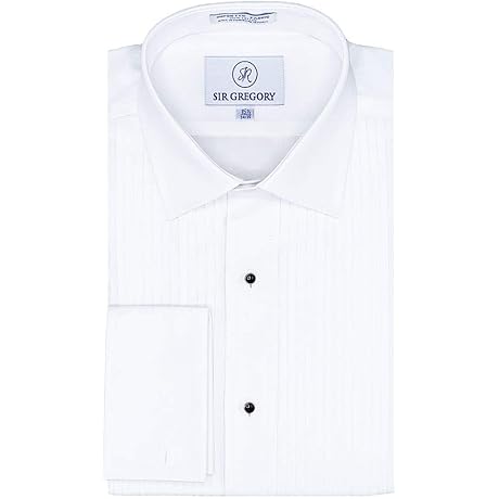 Men's Classy Regular Fit Tuxedo Shirt: 100% Cotton, Laydown Collar, and French Cuff