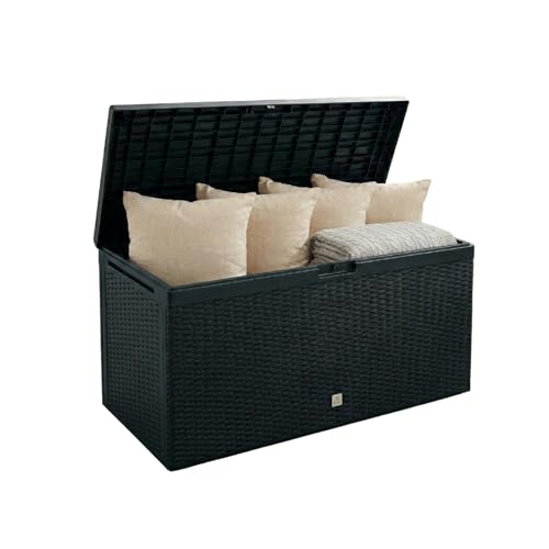 Prosperplast Rato Plus Garden Storage Box Storage Box Rattan 290L Tarrase (Anthracite)