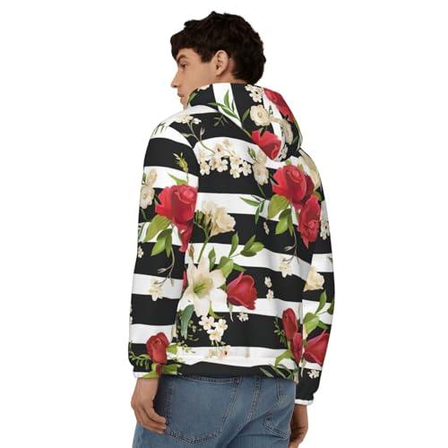 Sweat à rayures noires et blanches avec fermeture éclair intégrale - 6
