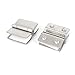 Aexit 2pcs Silver Fall Protection Tone Metal Adjustable Screw Rectangle Shape Door Hinge Glass Clamp Safety Clips Clip Holder