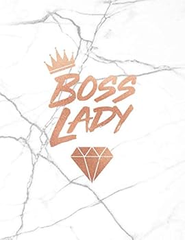 Boss Lady: Marble and Rose Gold Notebook | Journal for Women | 8.5 x 11 - A4 Size