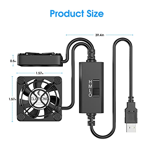 Eluteng AUB08ZY7X4CR Dual 40Mm Usb Fan With 3 Speeds Adjustable 5V Pc Fan Max 5500Rpm 40Mm * 40Mm * 25Mm Mini Case Fan Quiet Computer Fan Compatible thumb #6