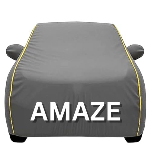 Image of AvUNIQE Car Cover Compatible for Hyundai Venue All Model & Years (2019-2025) 100% Waterproof with Mirror Pockets, Triple Stitched Bottom Elastic Dustproof Full Body Protection (Grey, Amaze)