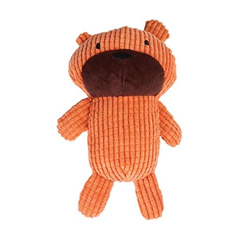 BBEART Pet Toys, Dog Squeak Toys Bear Chew Interactive Toys for Puppy Small Medium Large Dog Cats (Orange) Cover