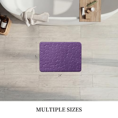 YIHOUSE Memory Foam Bath Mat Cobblestone Bathroom Rugs Super Water Absorbent Bath Mats for Bathroom Machine Washable Bath Rugs(17 x 24,Eggplant) - image 5