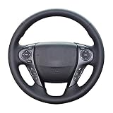 Eiseng DIY Black Genuine Leather Steering Wheel Cover Custom for 9th Honda Accord Sedan 2013 2014 20