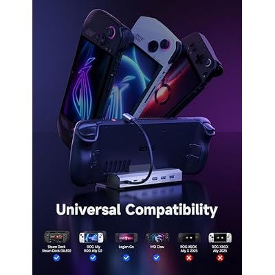 JSAUX Upgraded Docking Station 4K@120Hz for Steam Deck OLED/ROG Ally X/Legion Go (S)/MSi Claw, 6-in-1 Steam Deck Dock with HDMI 2.1, Gigabit Ethernet, 3 USB 3.0, 100W Charge for Steam Deck LCD-HB0603