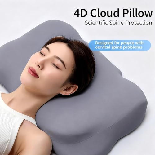 Almohada ergonómica con memoria para dormir de lado, almohada cervical de espuma viscoelástica con soporte ajustable para el cuello y funda de almohada transpirable refrescante para adultos, dormir - imagen 7