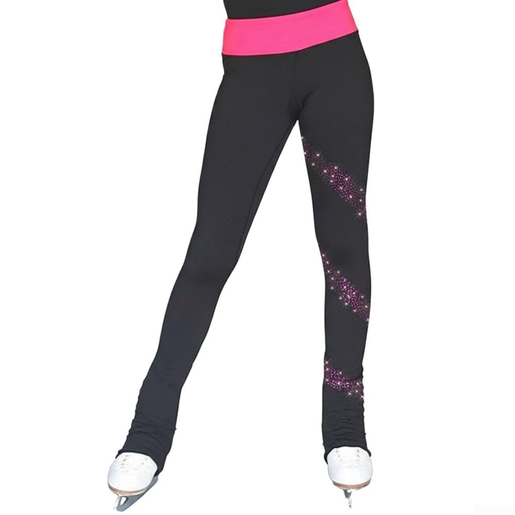Eiskunstlaufhose für Erwachsene, hautfreundliche weiche Nylonhose mit Fleecefutter, wasserdicht und spritzwassergeschützt für Training und Aufwärmen