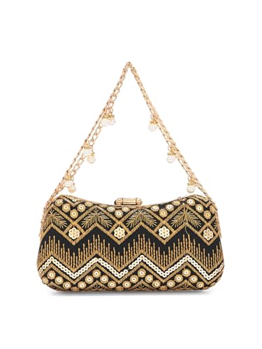 Image of TOOBA Handicraft Clutch Purse For Women with Sleek Design Embroidered Clutch| Trendy Stylish Bridal, Party, Wedding Sling Bag
