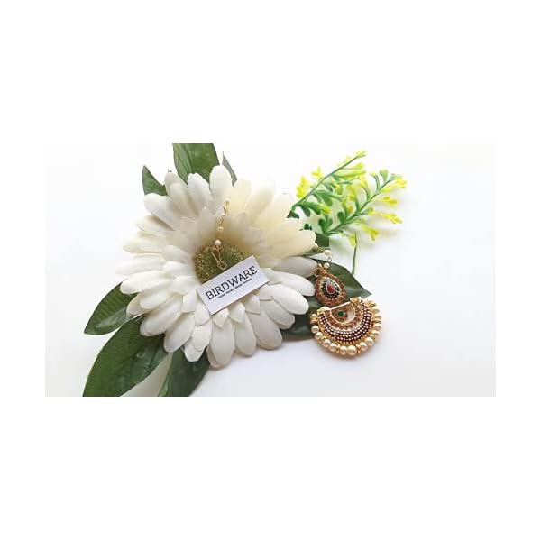 BIRDWARE Stylish Fancy Jewellery & Traditional Handcrafted Oxidised Alloy Maang Tikka - Image 5