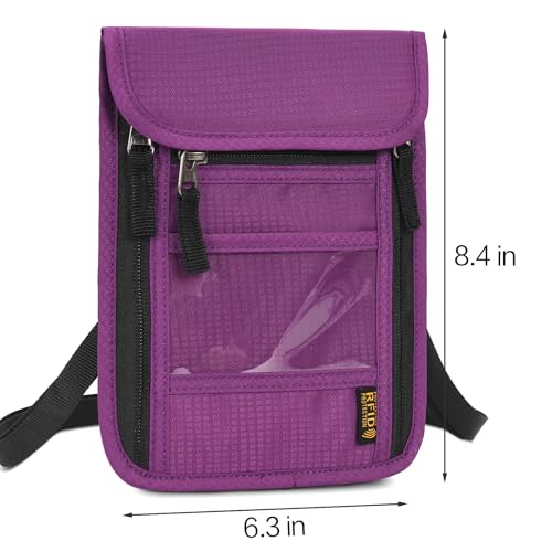 Image of Neck Wallet Lightweight RFID Blocking Waterproof Travel Pouch Passport Wallets for Women Men