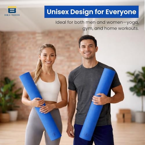 Image of Btag Premium TPE Yoga Mat for Women & Men | Anti-Slip Exercise & Gym Mat for Home Workouts | Lightweight & Durable | 4 mm (Blue)