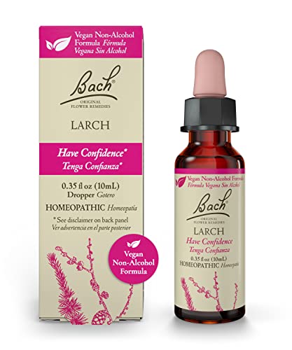 Bach Original Flower Remedies, Larch For Confidence (Non-Alcohol Formula), Natural Homeopathic Flower Essence, Holistic Wellness And Stress Relief, Vegan, 10Ml Dropper #TOP20