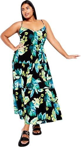 city chic maxi dress Women's Plus Size Oasis Print at Amazon Women's Clothing store Invisible zip closure to Size:8-REG Cutout Dresses Mauve Beaded Prom Dresses