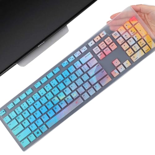 Mubuy-Gol Keyboard Cover Skin For Dell Km636 Kb216 Kb216T Kb216D Kb216P Wired & Wireless Keyboard, Dell Optiplex 5250 3050 3240 5460 7450 7050, Dell Inspiron Desktop 24 Inch 27 Inch 5400 5490 7700 7790 3475 3670 3477 cover