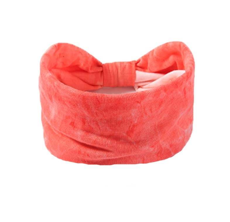 Image of XFYT Wide Tie-Dye Sports Chic Hair Bands | Super Soft Stretch Microfibre high Sweat absorbtion Head Band for Women Girls Yoga Sports Fitness Gym (Red)