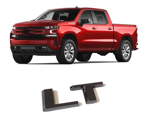 Image of Replacement for 2019-2023 Silverado 1500 Rear Tailgate LT LTZ Letter Logo 3D Emblem Badge Sticker Z71 (Glossy Black, LT)