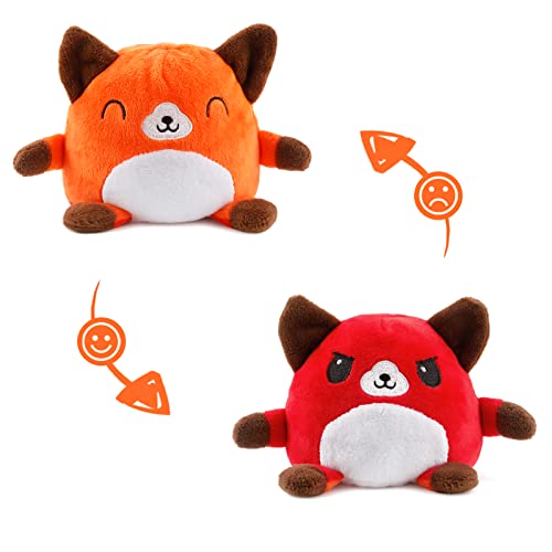 Niedliche Plüsch Kalb Puppe, Reversible Weich Gefüllte Kalb Puppen Spielzeug Emotionaler Plüschspielzeug Geschenk für Kinder Freundin Stofftiere Plüsch Weiche Spielzeug (Orange) Cover