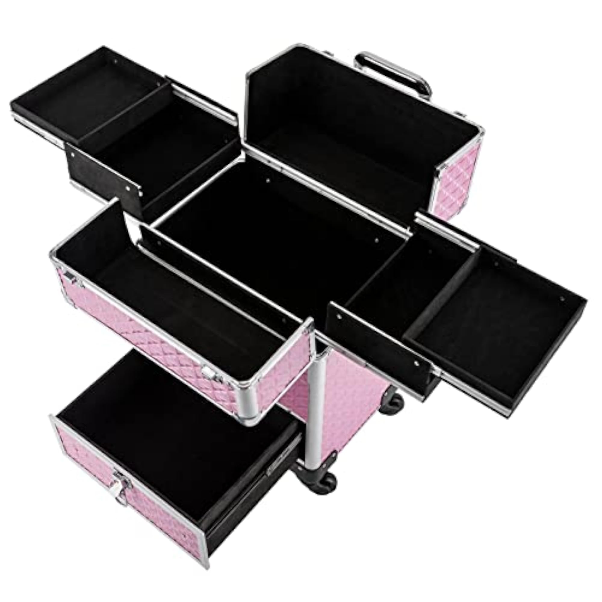 Professional Aluminum Trolley Makeup Train Case