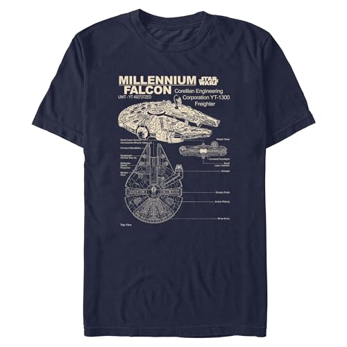 T-shirt Star Wars Millennium Falcon bleu marine XXL : l'idée cadeau parfaite pour homme fan