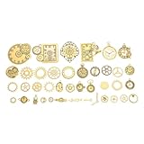 jojofuny Dijes de Metal Estilo Punk Vintage, 40 Piezas de Charms Engranajes para Manualidades Diy, Decoración Steampunk, Accesorios Retro para Pulseras y Bolsos, Color Oro Estilo Aleatorio