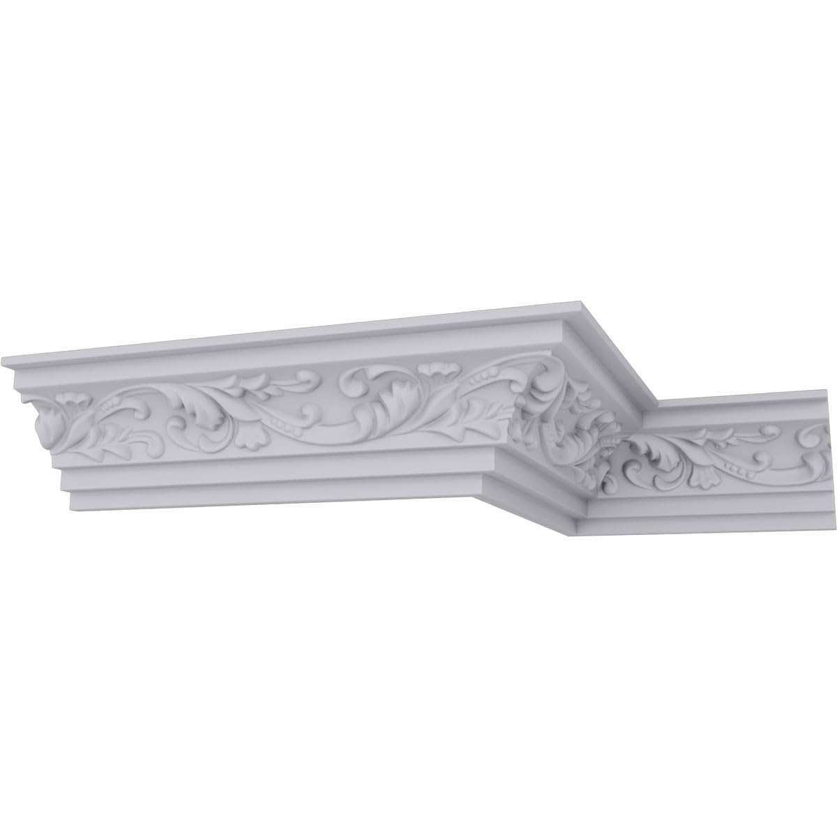 Endurathane Tristan Crown Moulding, 2 3/4"H x 2 3/4"P x 4"F x 94 1/2"L, Factory Primed