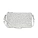 LAM GALLERY Sparkling Glitter Evening Clutch Silver Bride Purse for Wedding Bling Clutch Handbag for Party - Silver Shoulder Style