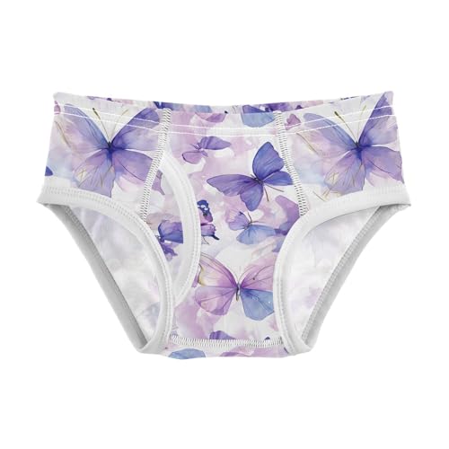 visesunny Boys Cotton Underwear Purple Watercolor Butterfly Printed Toddler Soft Training Briefs Size 2T-8Y for Kids