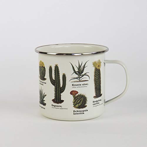 Gift Republic GR270110 Botanica White Enamel Cactus Mug
