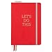 C.R. Gibson Red Leatherette ''Let's Do This'' Dot Grid Notebook Journal, 6'' W x 8.5'' L, 240 Pages