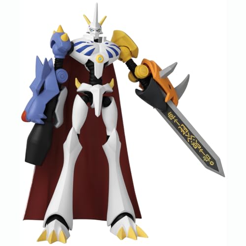 Bandai Anime Heroes Digimon Omegamon Figura de acción | Figura de Anime articulada Omegamon de 6.5 Pulgadas de Alto con Juego Extra de Manos y Accesorios | Figura Coleccionable de Digimon Omegamon