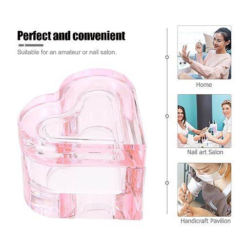 Beaupretty Plato para Uñas en Forma de Corazón con Tapa miniatura 5