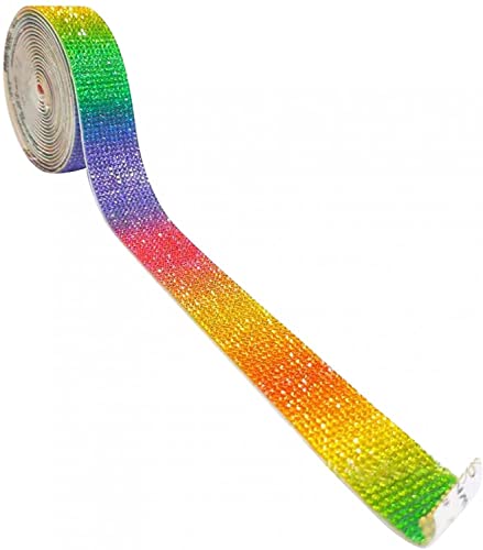 LiuliuBull 2pcs Ruban Diamant Cristal Auto adhésif Auto-adhésif DIY Décoration Sticker Strass for Artisanat Artisanat, DIY Quoi Que ce Soit par Vous-même (Color : Five Colors 1, Size : 23mm)