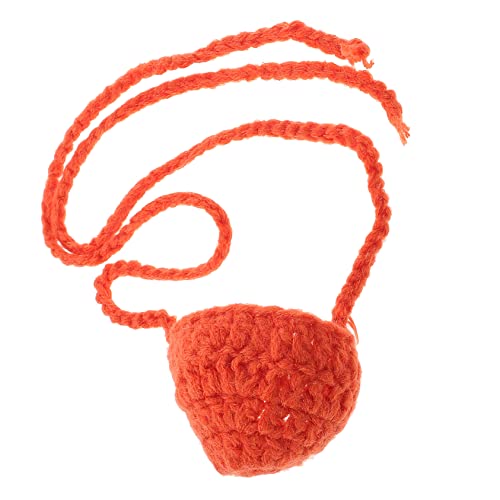 HOUDERCO Nasal Mask Hand-Woven Wool Nose Warmer Breathable Comfortable Unisex for Activities Keeps Your Nose Warm Cold Weather for Skiing Outdoor Adventures Orange
