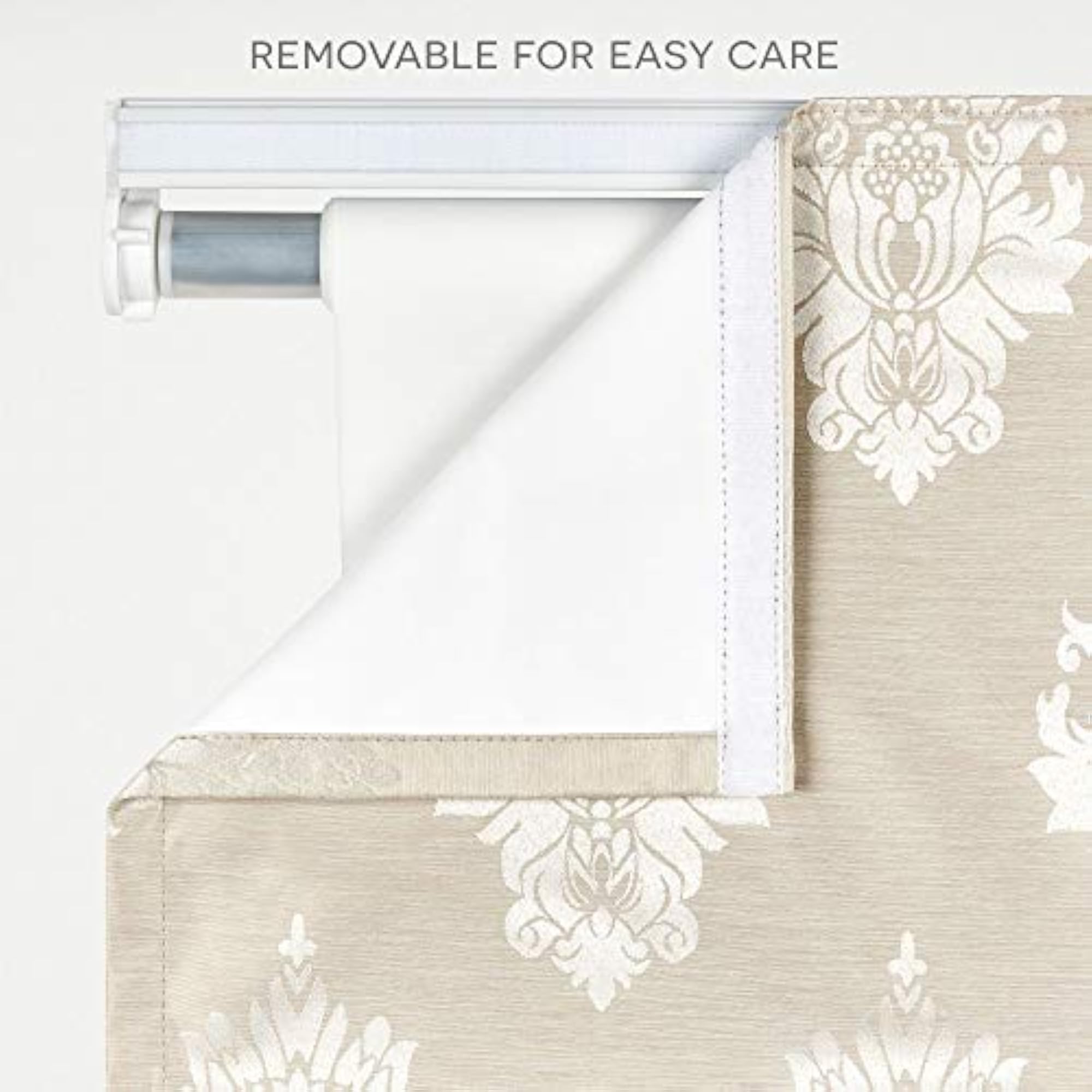 Marseilles Damask 100% Blackout Roman Shade, Silver