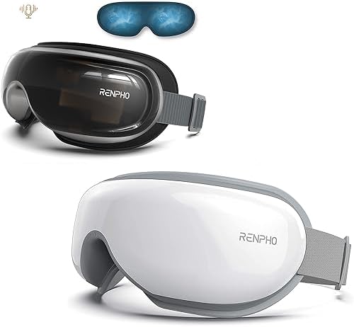 RENPHO Eyeris 3 - Voice Controlled & Eye Massager with Heat, Eyeris 1 Eye Mask with Bluetooth Music for Migraine