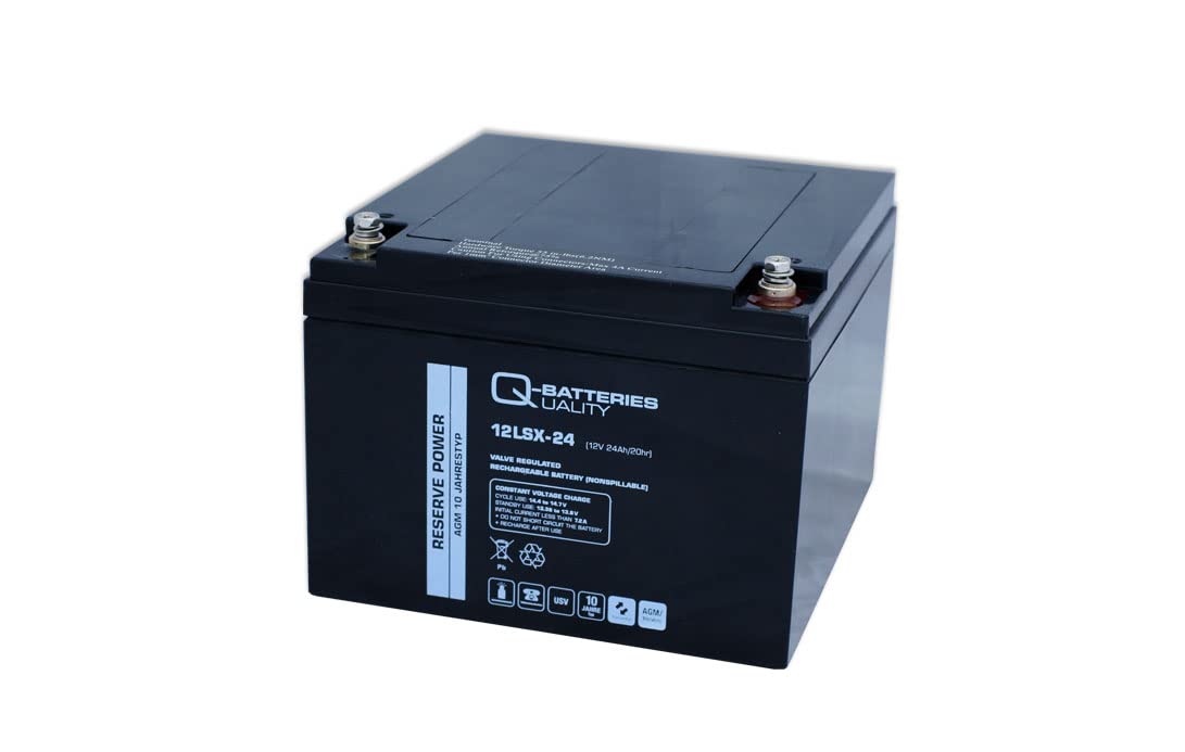 Batería Qbatteries 12LSX-24 Agm Long Life. Tecnología AGM. 12V - 24Ah (166x17...