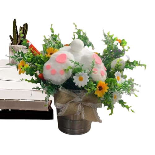 Œuf de Pâques en pot peluche mignonne comme decoration de table maison - 2