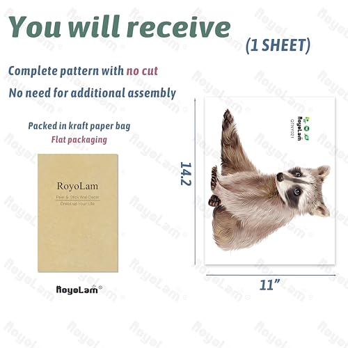 Vinilo Decorativo Raccoon Adhesivo Removible Impermeable miniatura 4