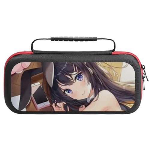 Switch ケース かわいい 青春ブタ野郎シリーズ 青ブタ 桜島麻衣 スイッチ 収納ケース カバー ナイロン素材 全面保護 防塵/防水/防汚/耐衝撃 26x11.5x5.2cm Switchに対応 保護用ハードケース 大容量な収納力 アクセサリーポーチ