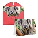ppthsnvb biglietti di auguri con busta, biglietti vuoti con simpatico koala, divertente biglietto di ringraziamento, 10,2 x 15,2 cm, biglietto di auguri per la guarigione, biglietti vuoti per