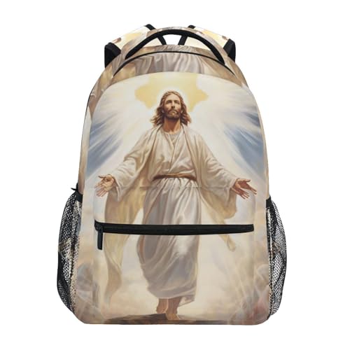 Backpack Man Walking Hill Daypack Shoulder Bag Book Bag Lightweight Back Pack 11.4 ×16 In