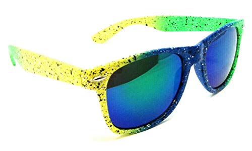 Cowabunga Neon Splatter Classic Square Retro Sunglasses