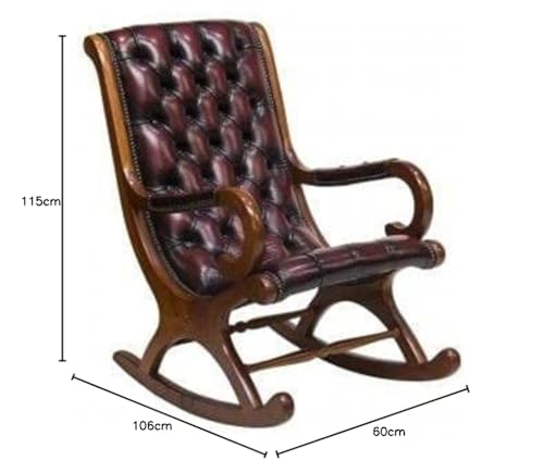 Image of CLASSIC WOOD & CRAFT Wooden Rocking Chair with Sheesham Wood, Rolling and Easy Seating (Model-DB-20)