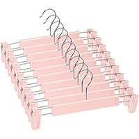 Lamitocs Trousers Hangers with Adjustable Anti-Rust Clips for Pants, Skirts, Clothes Hangers